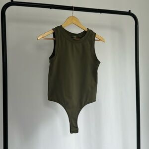 Olive Green Sleeveless Bodysuit Tank | Let’s Go For a City Stroll